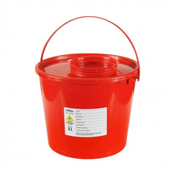 Pojemnik na odpady medyczne czerwony Integros (5L)